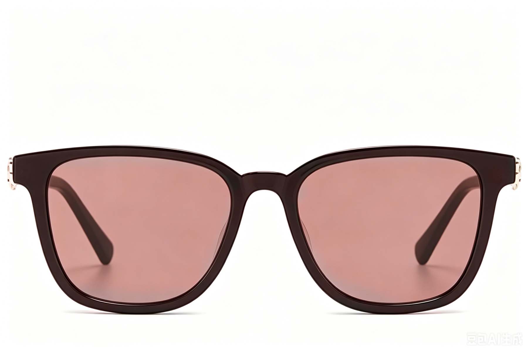 BS225-0092_Red_Rectangular_Plastic_Sunglasses_front