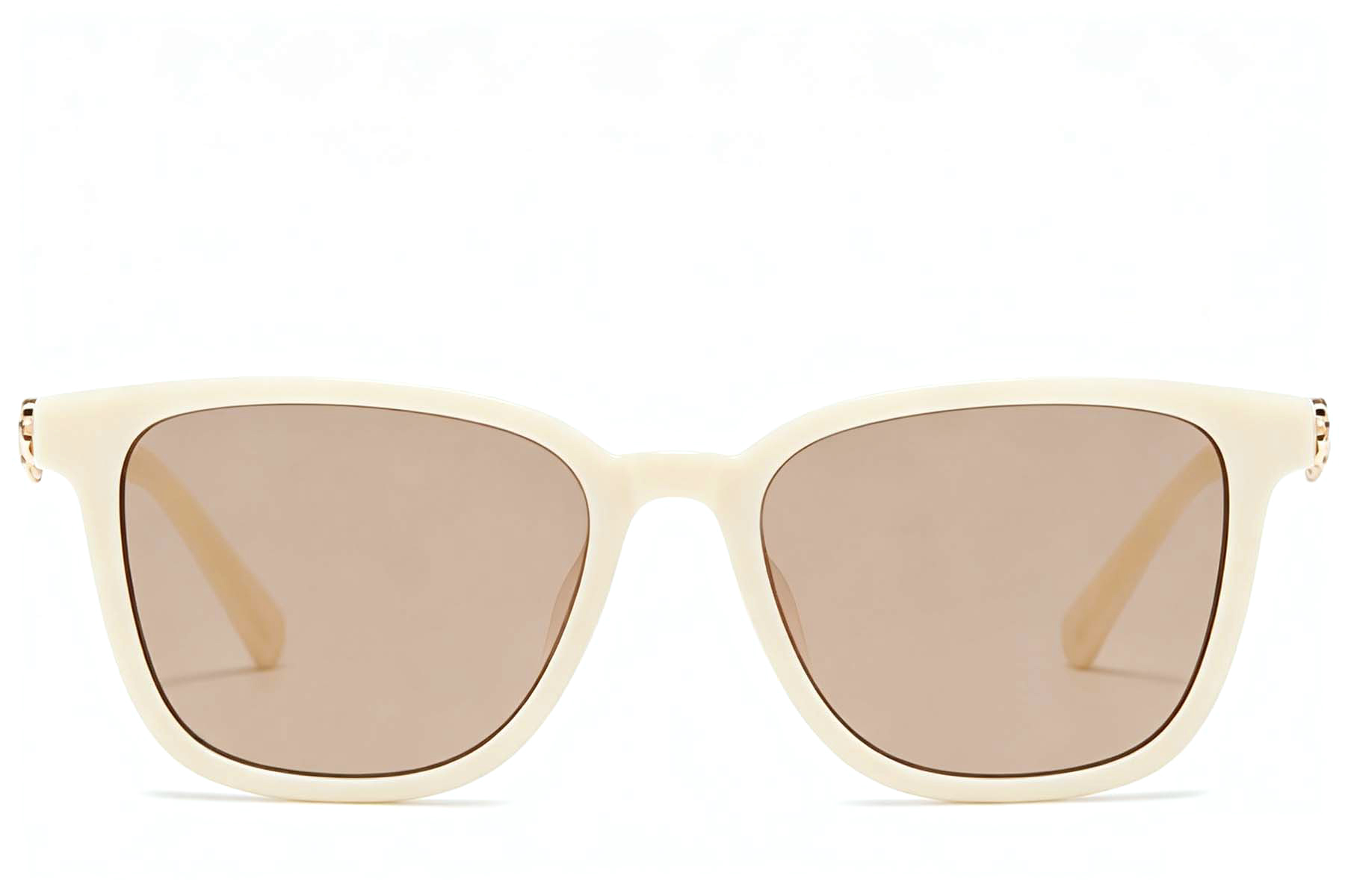 BS225-0093_Cream_Rectangular_Plastic_Sunglasses_front