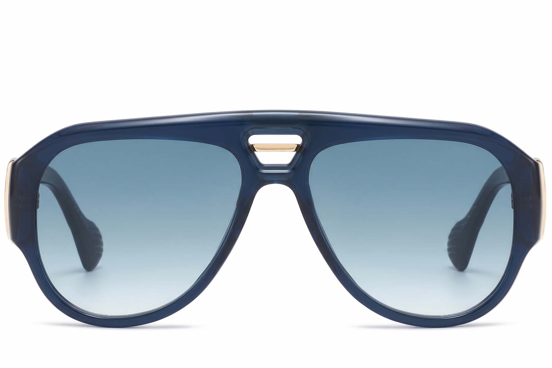 BS225-0099_Blue_Aviator_Plastic_Sunglasses_front
