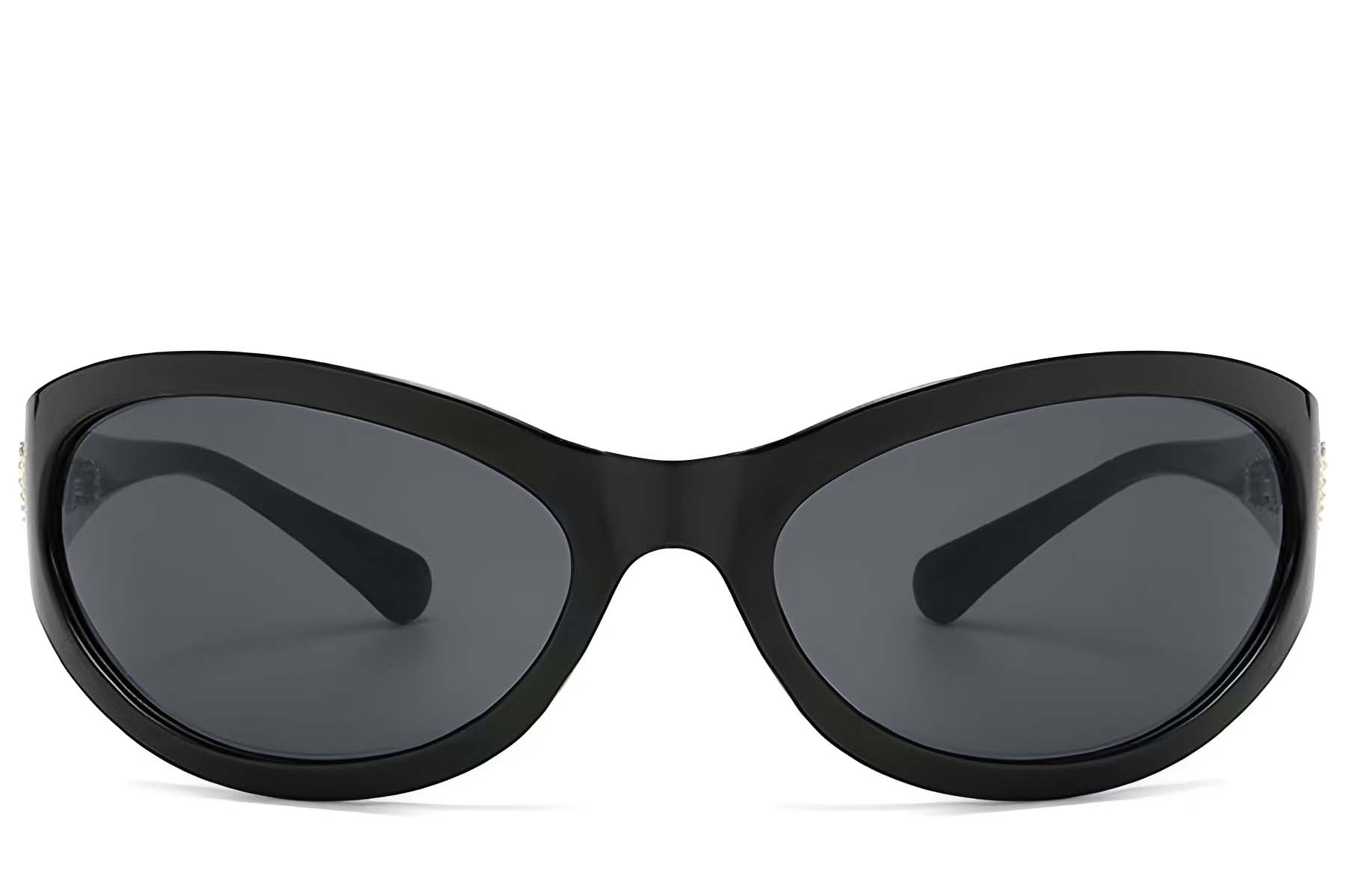 BS225-0137_Black_Butterfly_Plastic_Sunglasses_front