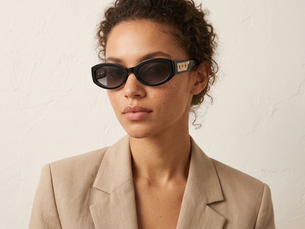 BS225-0168_Black_Oval_Plastic_Sunglasses-tryon_female