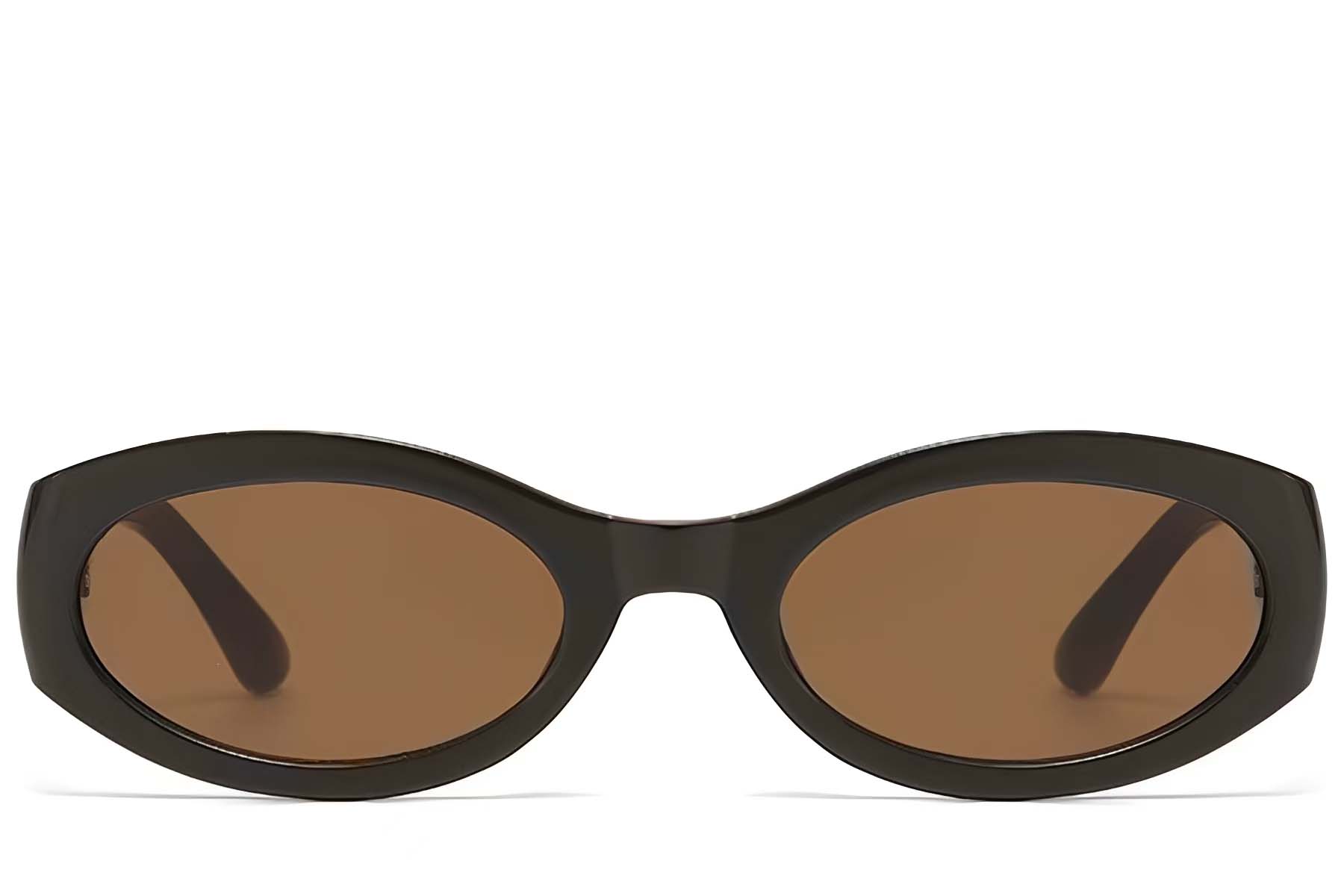 BS225-0169_Brown_Oval_Plastic_Sunglasses_front