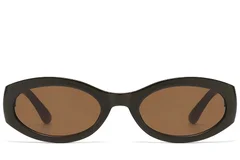 BS225-0169_Brown_Oval_Plastic_Sunglasses_front
