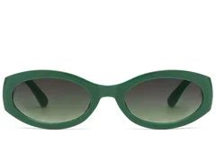 BS225-0171_Green_Oval_Plastic_Sunglasses_front
