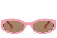 BS225-0172_Pink_Oval_Plastic_Sunglasses_front