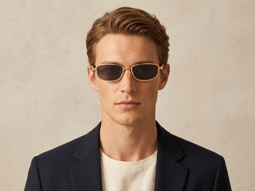 BS2408-0008_Golden_Rectangular_Metal_Sunglasses-tryon_male