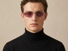 BS2408-0012_Silver_Rectangular_Metal_Sunglasses-tryon_male