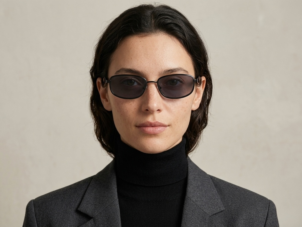 BS2408-0013_Black_Rectangular_Metal_Sunglasses-tryon_female