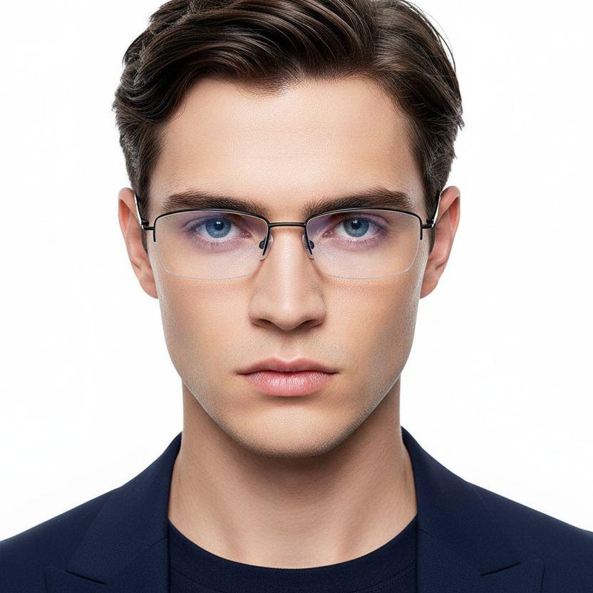 bs2419-0020_black_semi-rimless_titanium_glasses_model