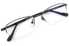 BS2419-0024_Black_Semi-rimless_Titanium_Glasses_front