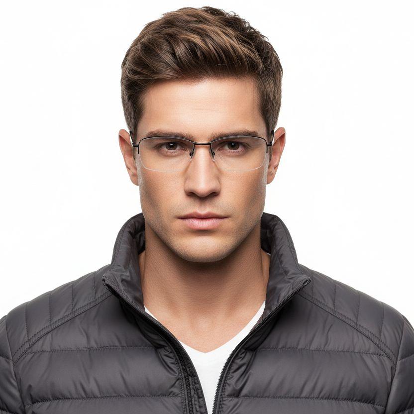 bs2419-0024_black_semi-rimless_titanium_glasses_model