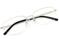 BS2419-0025_Golden_Semi-rimless_Titanium_Glasses_front