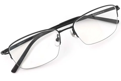 BS2419-0028_Black_Semi-rimless_Titanium_Glasses_front