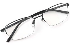 BS2419-0028_Black_Semi-rimless_Titanium_Glasses_front