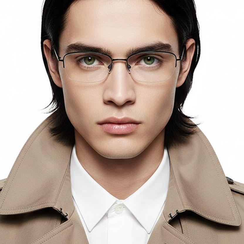 bs2419-0028_black_semi-rimless_titanium_glasses_model