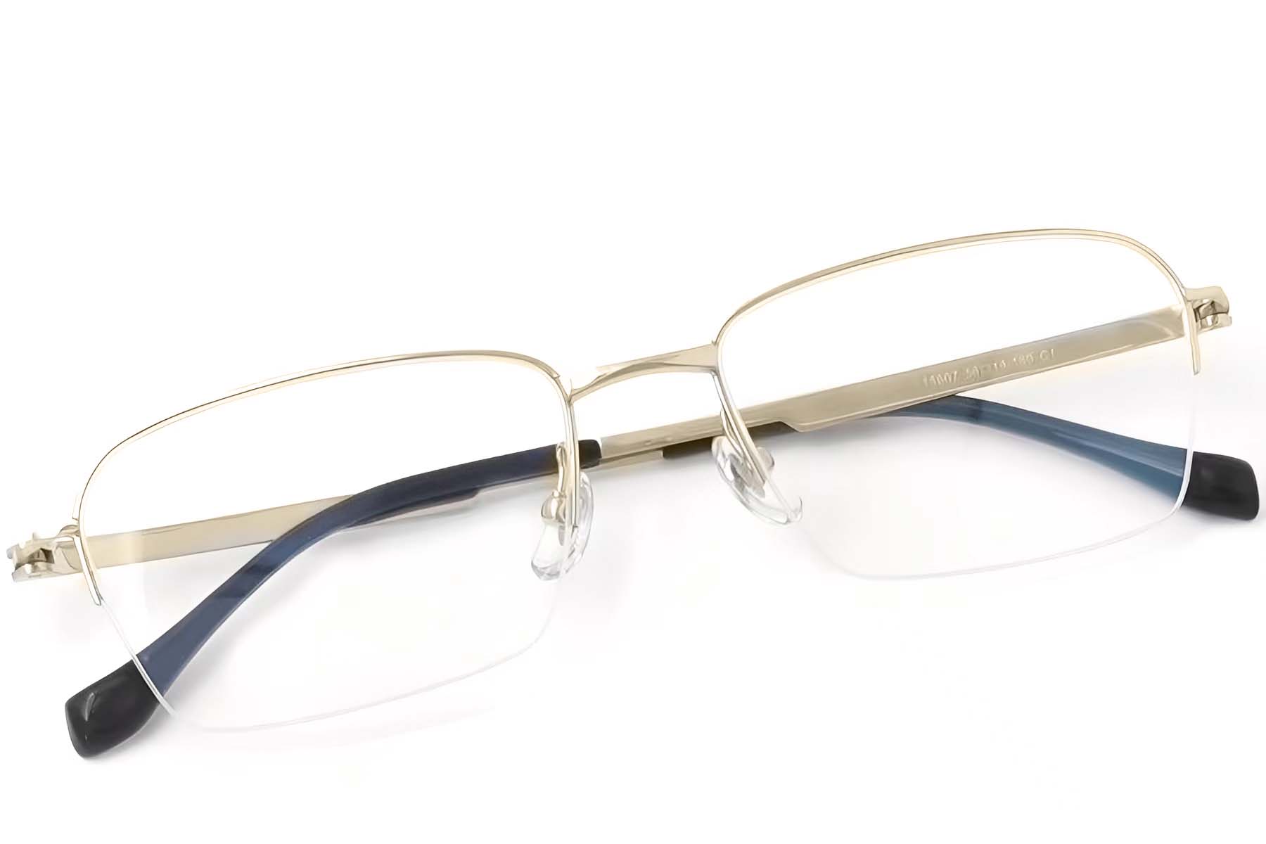 BS2419-0033_Golden_Semi-rimless_Titanium_Glasses_front