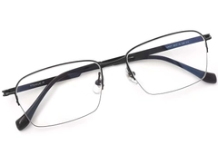 BS2419-0036_Black_Semi-rimless_Titanium_Glasses_front