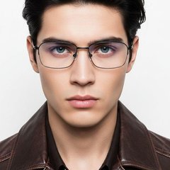bs2419-0036_black_semi-rimless_titanium_glasses_model