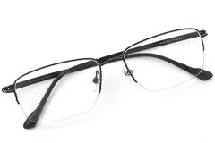 BS2419-0040_Black_Semi-rimless_Titanium_Glasses_front