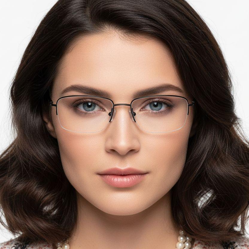 bs2419-0040_black_semi-rimless_titanium_glasses_model