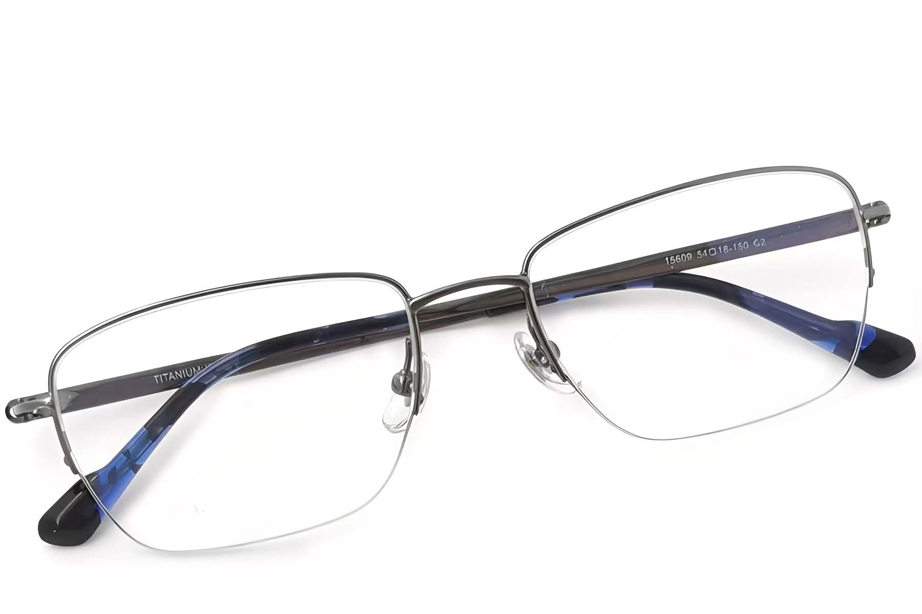 BS2419-0042_Grey_Semi-rimless_Titanium_Glasses_front
