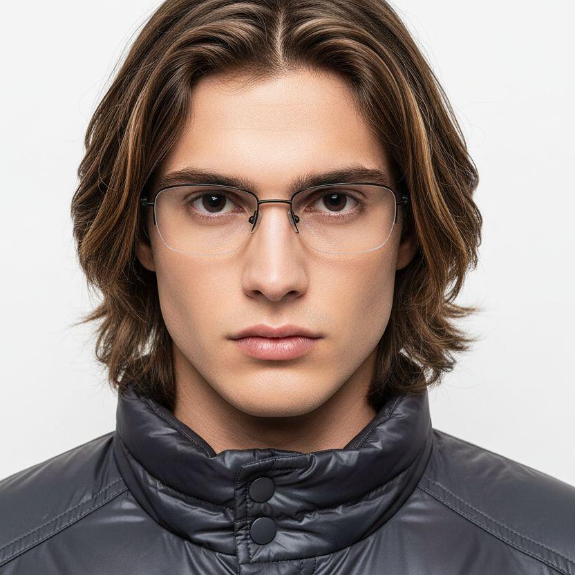 bs2419-0044_black_semi-rimless_titanium_glasses_model