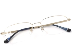 BS2419-0045_Golden_Semi-rimless_Titanium_Glasses_front