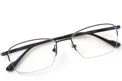 BS2419-0048_Black_Semi-rimless_Titanium_Glasses_front