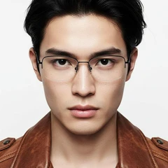 bs2419-0050_black_semi-rimless_titanium_glasses_model
