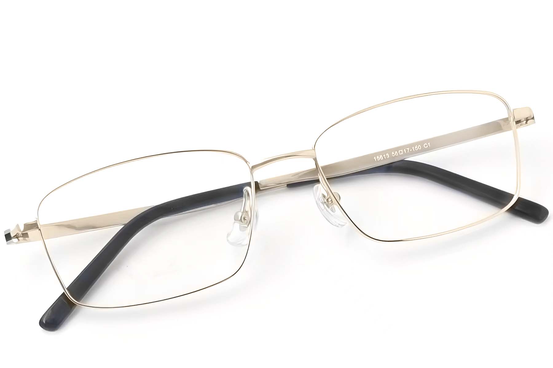 BS2419-0051_Golden_Rectangular_Titanium_Glasses_front