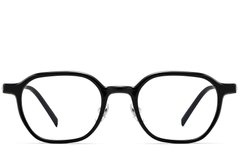 BS2419-0055_Black_Rectangular_Titanium_Glasses_front