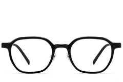 BS2419-0055_Black_Rectangular_Titanium_Glasses_front