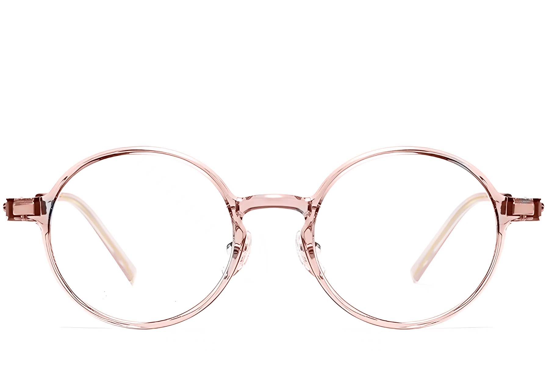 BS2419-0063_Pink_Round_Titanium_Glasses_front