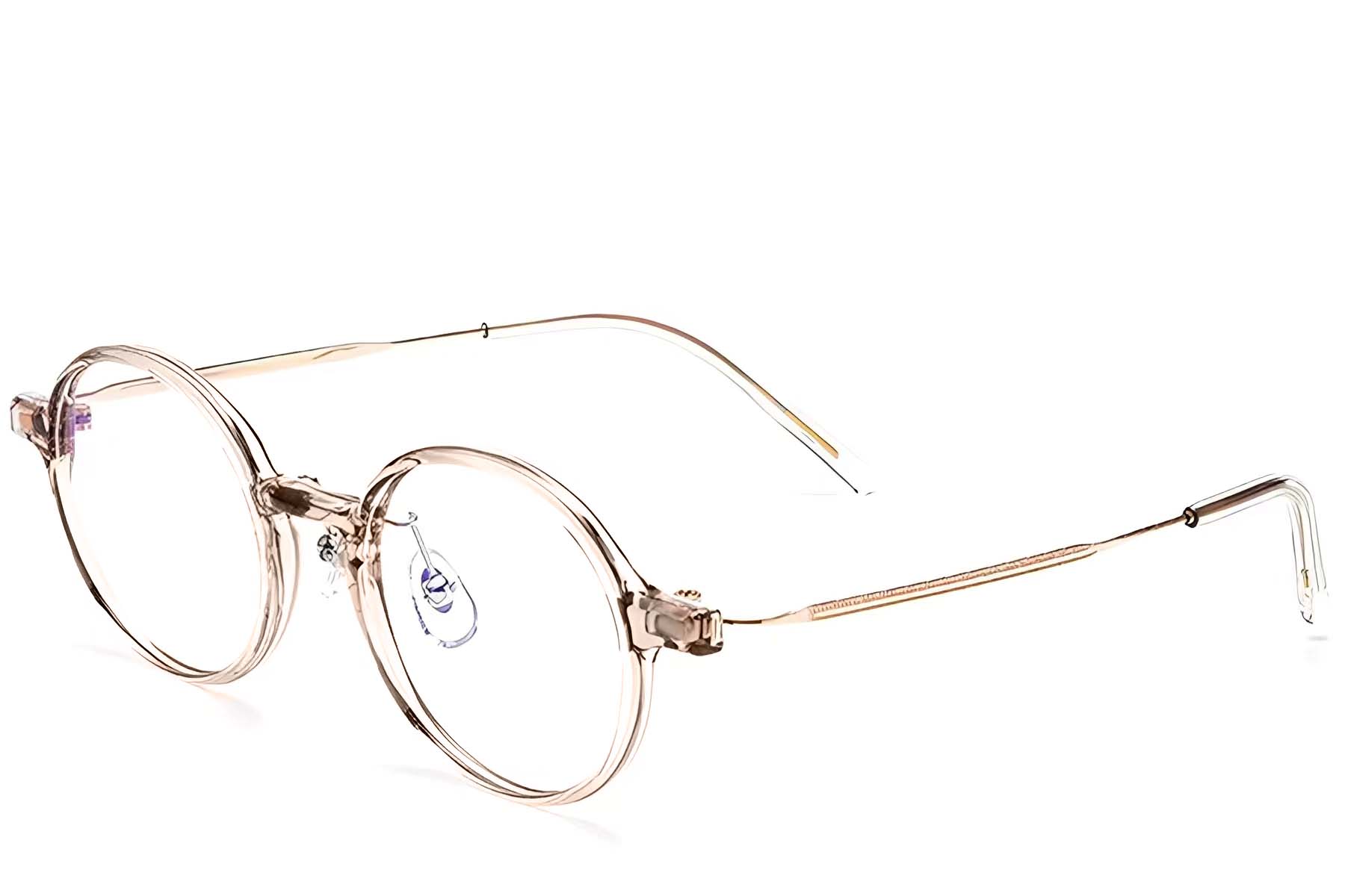 BS2419-0064_Brown_Round_Titanium_Glasses_corner