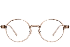 BS2419-0064_Brown_Round_Titanium_Glasses_front