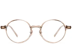 BS2419-0064_Brown_Round_Titanium_Glasses_front