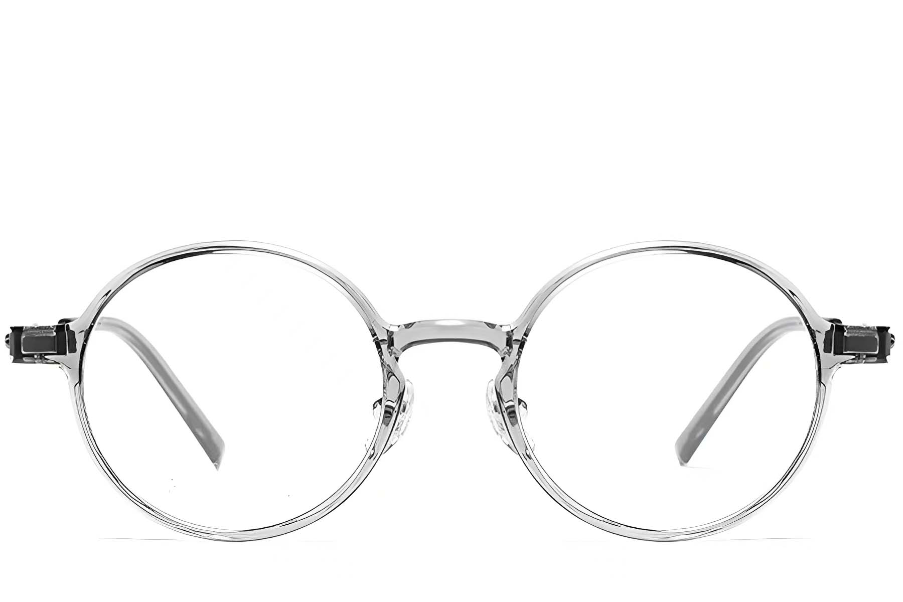 BS2419-0065_Grey_Round_Titanium_Glasses_front