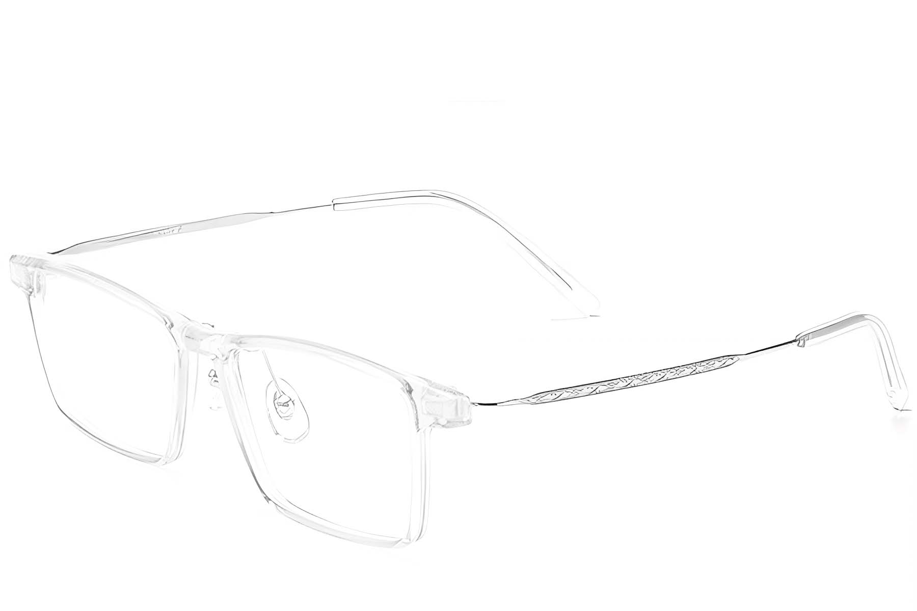 Rectangular Transparent Titanium Glasses #BS2419-0073