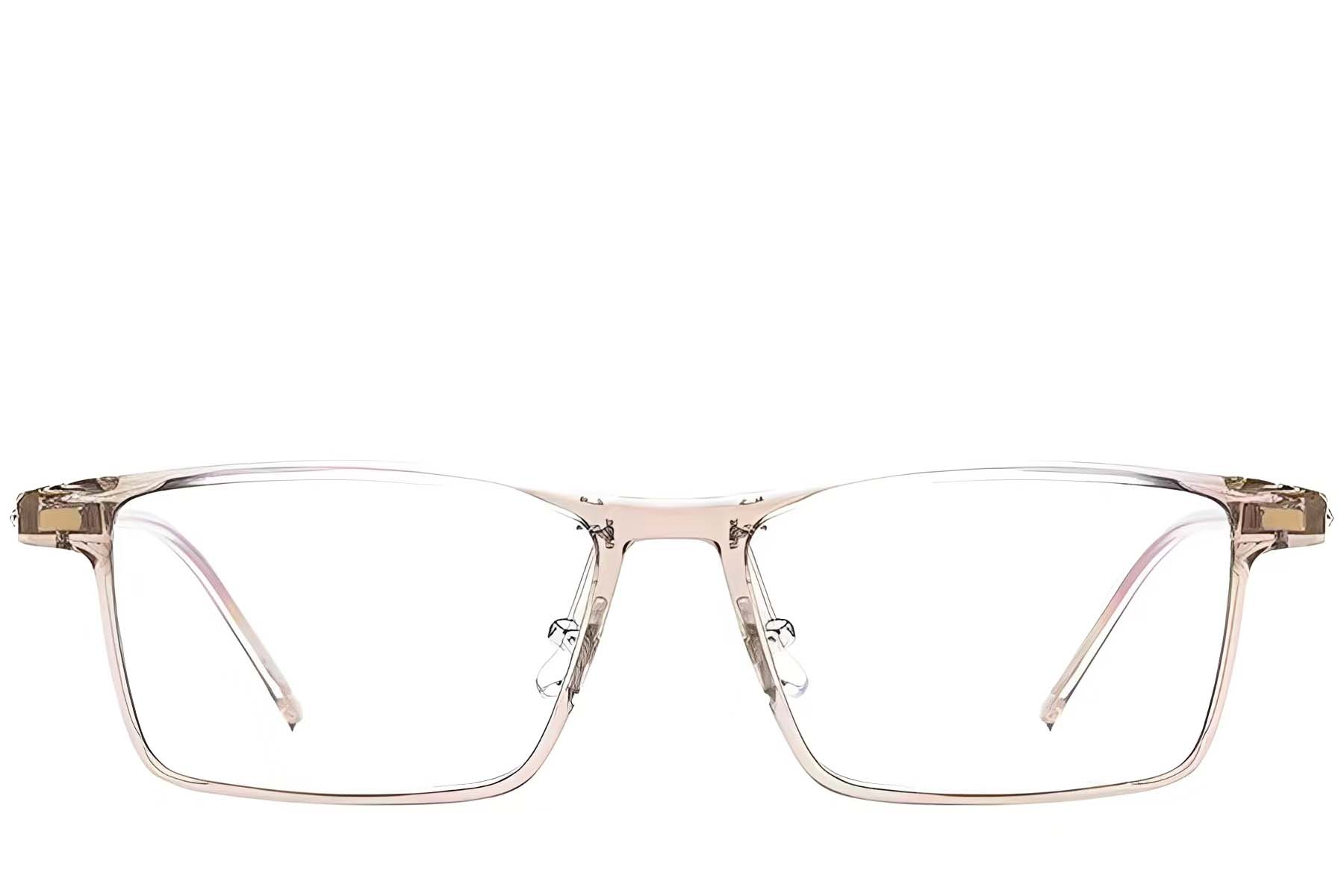 BS2419-0077_Brown_Rectangular_Titanium_Glasses_front