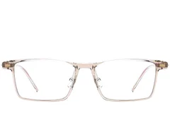 BS2419-0077_Brown_Rectangular_Titanium_Glasses_front