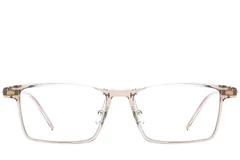 BS2419-0077_Brown_Rectangular_Titanium_Glasses_front