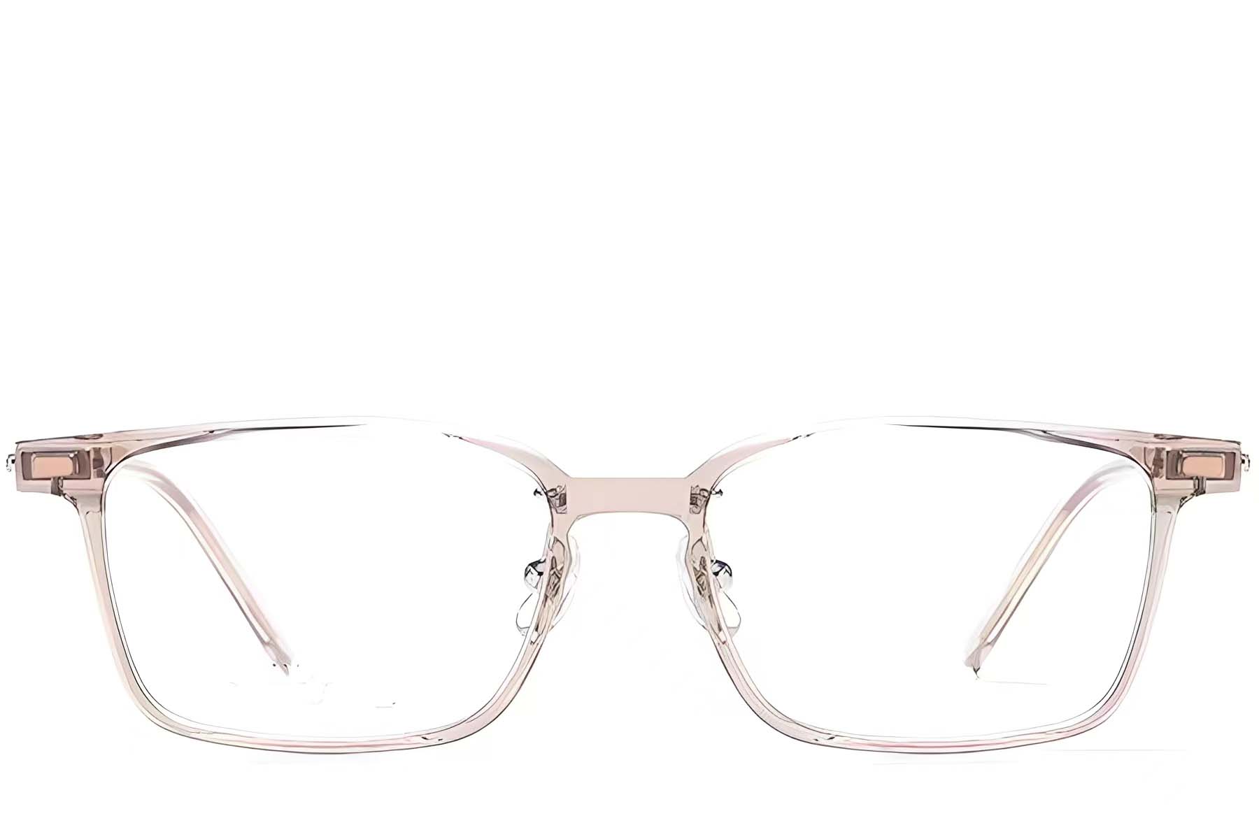 BS2419-0083_Brown_Rectangular_Titanium_Glasses_front