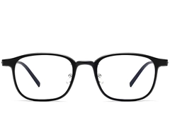 BS2419-0110_Black_Rectangular_Titanium_Glasses_front