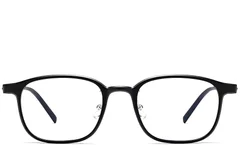 BS2419-0110_Black_Rectangular_Titanium_Glasses_front