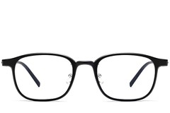 BS2419-0110_Black_Rectangular_Titanium_Glasses_front