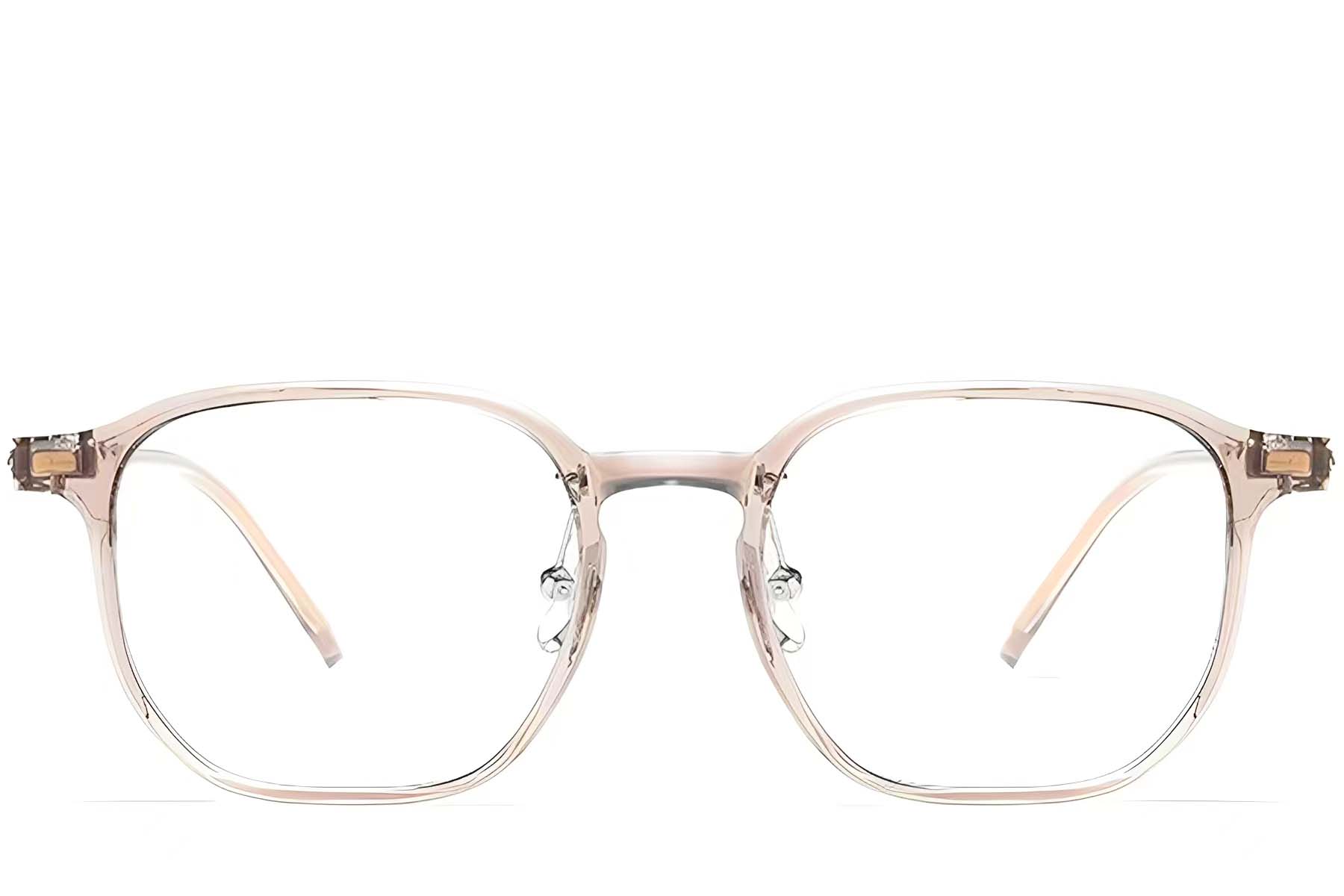 BS2419-0116_Pink_Rectangular_Titanium_Glasses_front