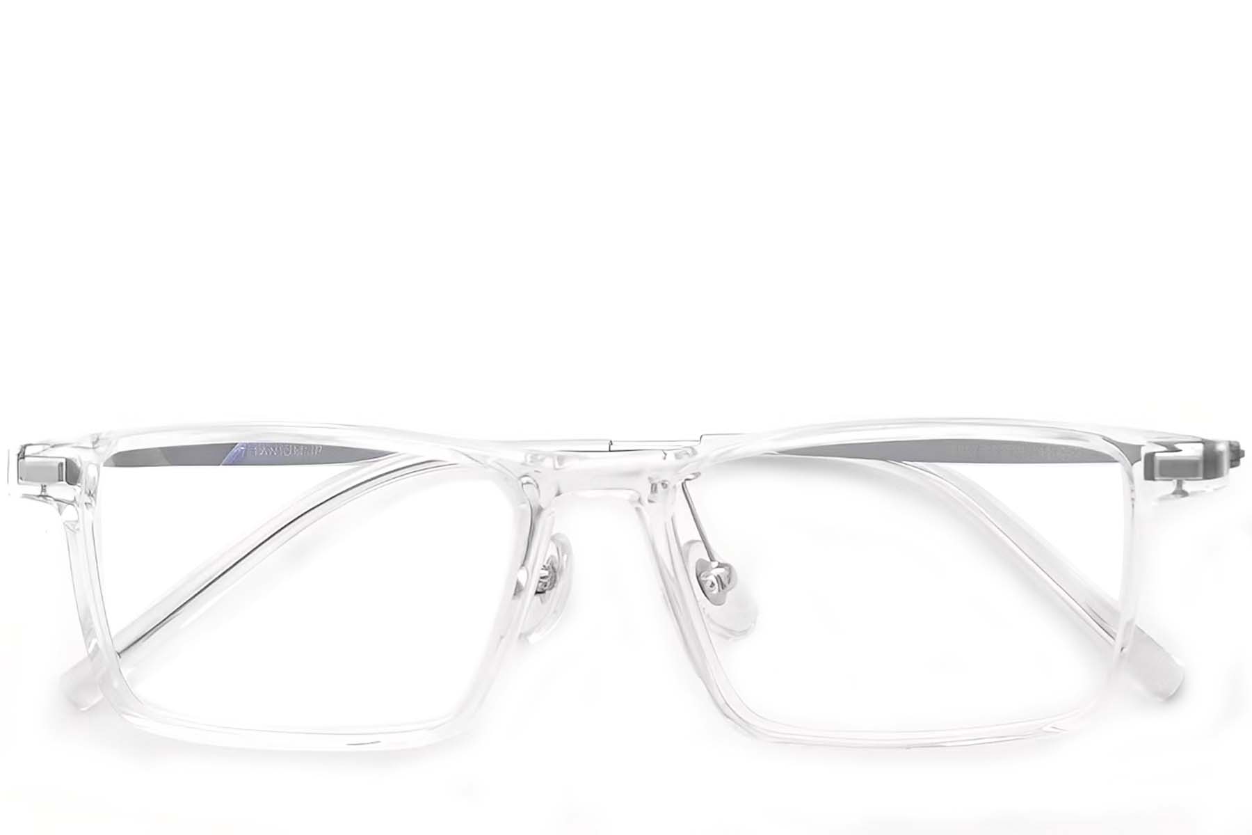 BS2419-0118_Transparent_Rectangular_Titanium_Glasses_front