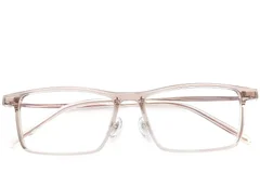 BS2419-0122_Brown_Rectangular_Titanium_Glasses_front