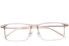 BS2419-0122_Brown_Rectangular_Titanium_Glasses_front