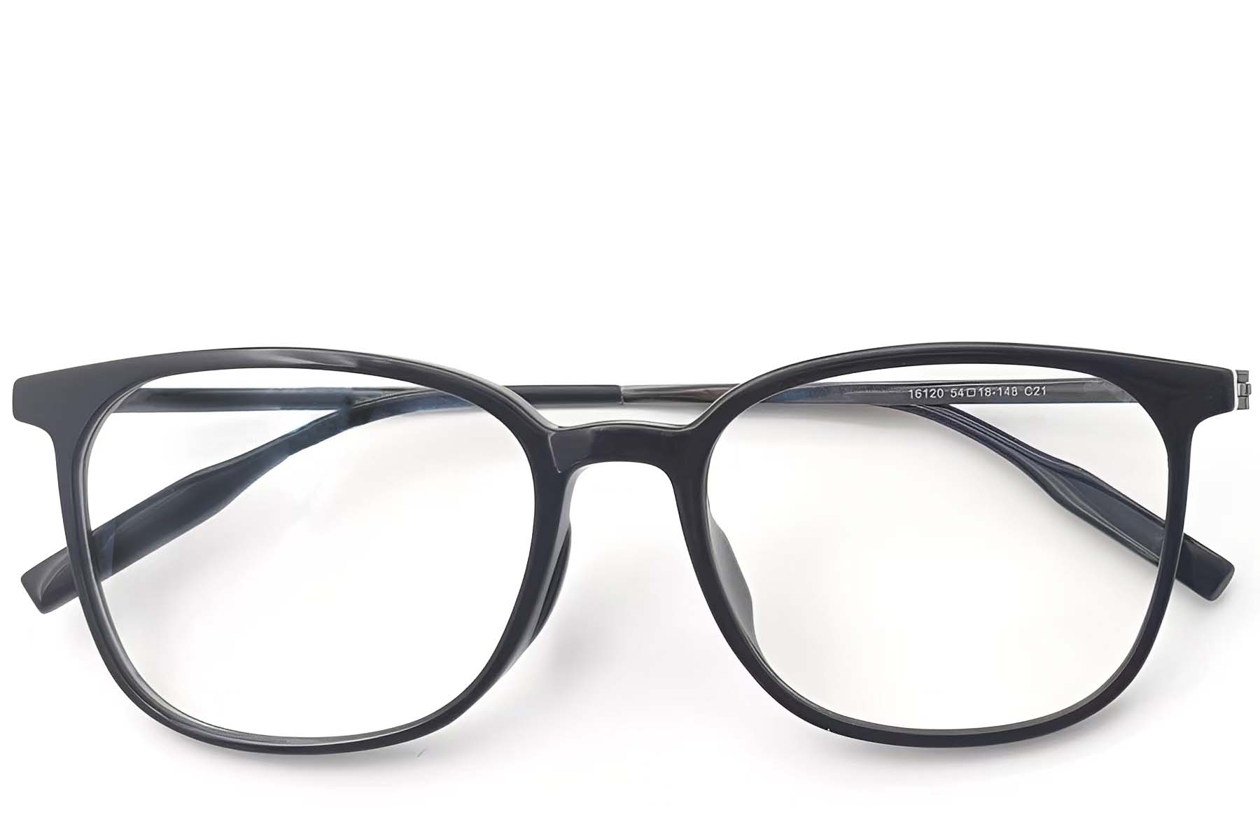 BS2419-0129_Black_Rectangular_Titanium_Glasses_front